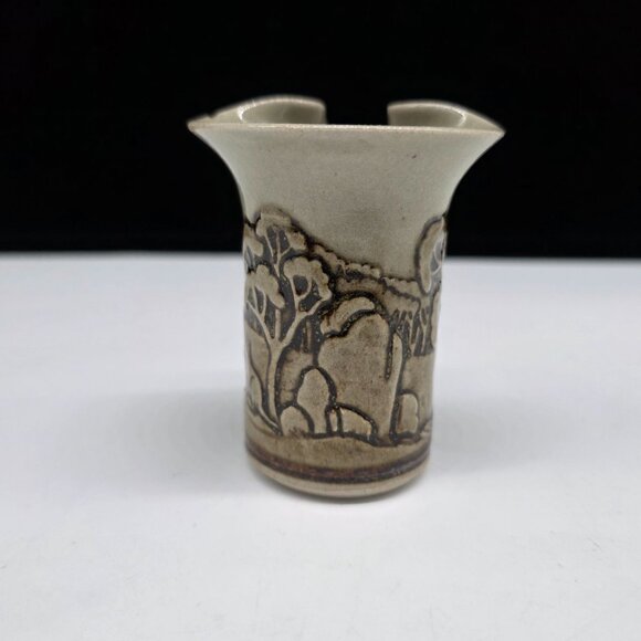 Vintage Australian Graham Pottery Mini Creamer Pitcher With Scenic Forest Design - Picture 6 of 8